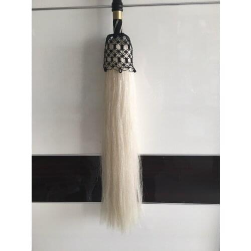 NEW Buddha of dust natural White Horse Tail Hairs ebony Dragon