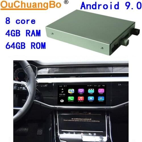 Ouchuangbo android 9.0 decode box for A6 A7 A8 2018 2019 2020 original car screen upgrade car system with 8 core 4G