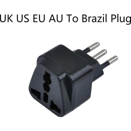 UK US EU AU To Brazil Plug Adapter Travel Adapter Electric Plugs Sockets Converter 3 Pin Brazil AC Wall Charger Power Plug