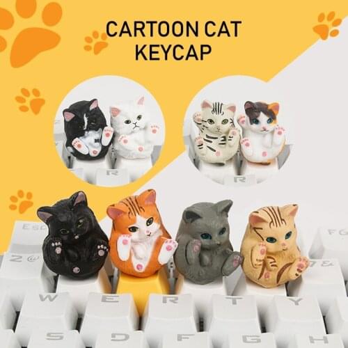 Personality design cartoon axis gaming accessories keyboard caps Key Cap for Capsule Toy Cute Tabby Cat keycap
