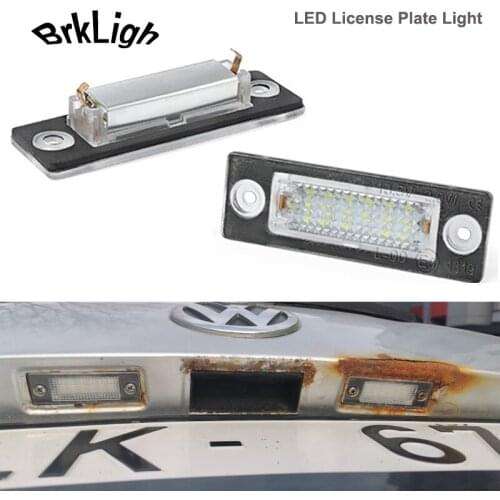 2Pcs No Error LED Number License Plate Lights Lamps Auto Parts For Skoda Superb Octavia VW Golf Jetta Passat Caddy Touran Syncro