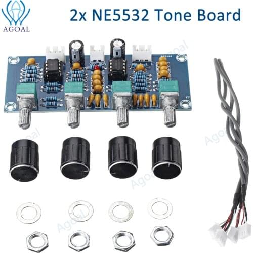 XH-A901 Two NE5532 chip Tone Board preamp Pre-amp With treble bass volume adjustment pre-amplifier Tone Controller DC12V-24V2A