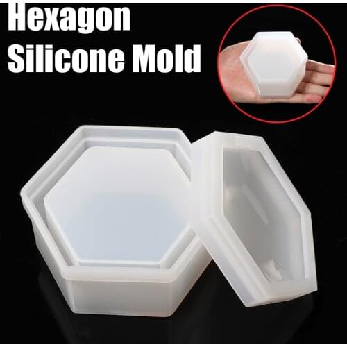1Pc Clear Silicone Mold Hexagon Jewellery Storage Box Mold Resin Casting Mould DIY Craft Crystal Epoxy UV Gift Box Mould