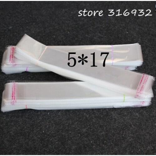 Clear Resealable Cellophane/BOPP/Poly PVC Bags 5*17cm Clear Self Adhesive Seal Plastic Bags 5*17 cm
