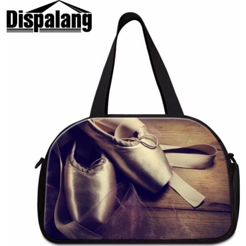 Dispalang Cute Travel Duffle Bag for Girls Ballet Shoes Printing Travel Tote Pretty travel pouch bag New travel purse for women