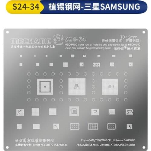 Mechanic BGA Reballing Stencil for Samsung A520 A310 S5mini A7 A5 A3 S5 J7 Exynos 3470 7580 7880 CPU Power WIFI Audio IC Chip