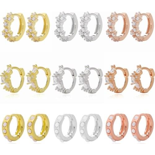 Slovecabin 100% 925 Sterling Silver Zircon Hoop Huggies Earrings For Women Wedding New Romantic Crystal Luxury Earring Jewelry