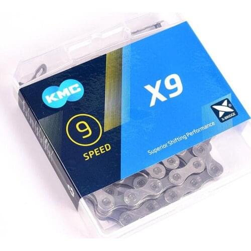Bicycle Chain KMC X9 X9.93 MTB Road Bike Silver Chain 116L 9 Speed Magic Button Mountain With Original box and MissingLin