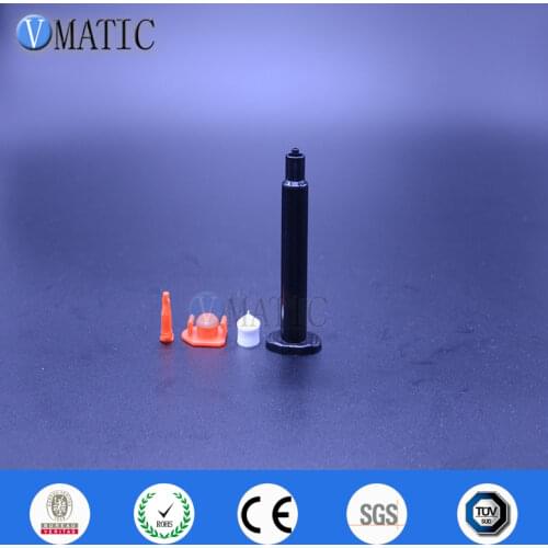 High Quality Plastic 3cc/ 3ml Black UV Luer Lock Pneumatic Syringe Barrel With Piston Stopper & End Cover No Glue Inside