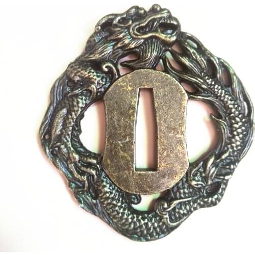 Wondefuul Japanese Alloy Guard Dragon Tsuba For Samurai Katana Sword Knife Guard Wakizashi HandMade