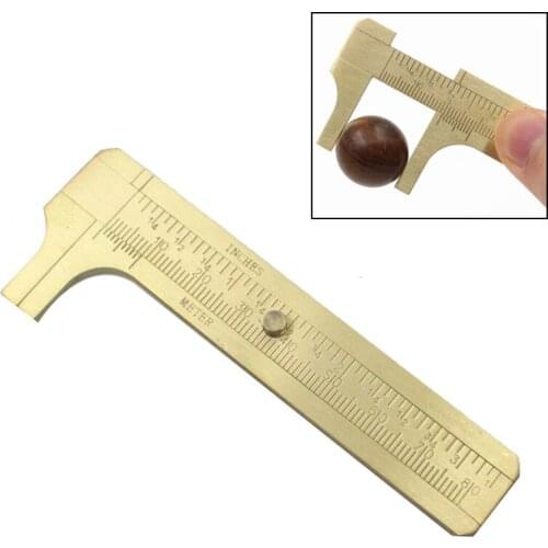 YEODA Pocket 80mm/3.15" Mini Sliding DIY Vernier Caliper Metal Brass Sliding Gauge Ruler MICROMETER Precision Measurement Tool