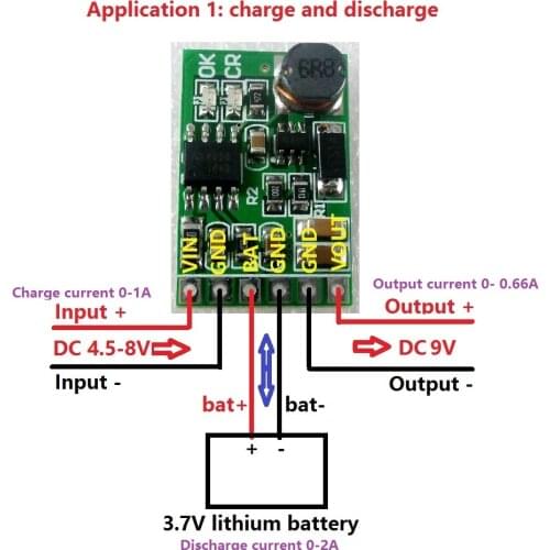 9V 2in1 Charger & Discharger Board DC-DC Converter Step-up Module 3.7V to 9VDC for Wifi Router UPS Diy