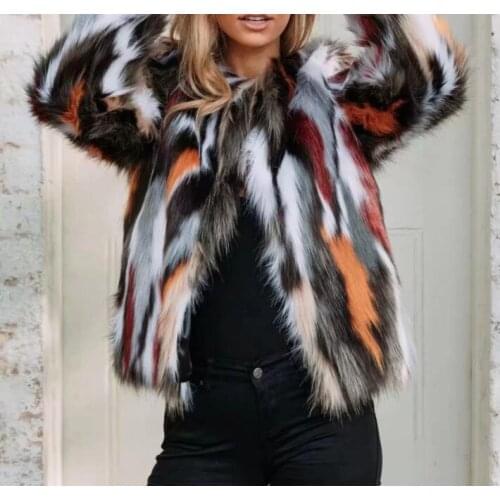 Winter Women Short Faux Fur Coat 2021 Fashion Jacket Hairy Casual Overcoat Loose Long Sleeve Warm Outerwear