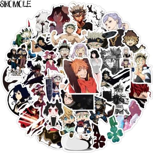 50PCS Japanese Anime Black Clover Quarter Knights Card Stickers DIY Skateboard Guitar Laptop Bicycle Kid Toy Graffiti Sticker F5