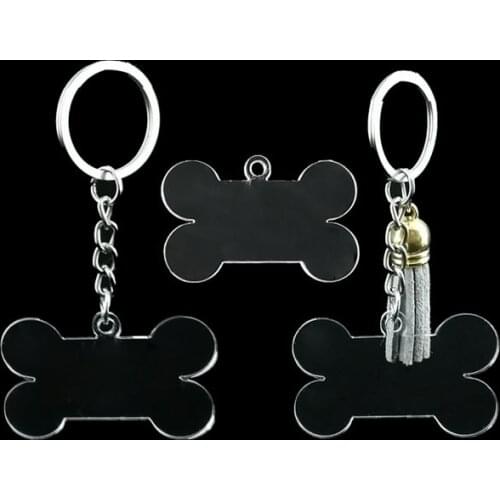 10PCS Bone Shape Acrylic Transparent Set Key Chains Clear Irregular Acrylic Keychain Blanks Keychain for DIY Pendant Tag