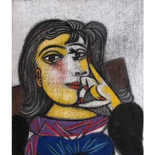 100% handmade high quality Oil Painting Reproduction on Linen Canvas,Portrait de Dora Maar 6,Free DHL Shipping