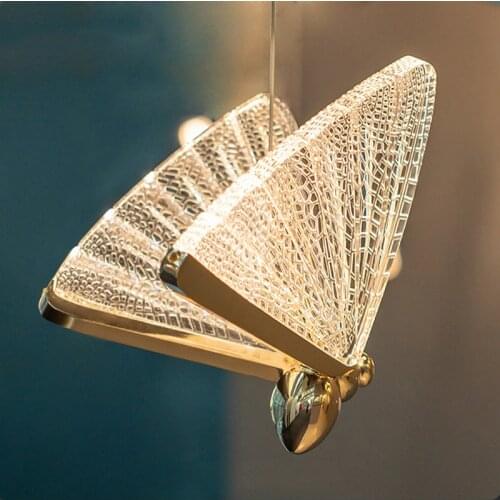 2021 New Butterfly lamp Nordic bedside chandelier luxury staircase lamp modern minimalist bedroom lamp hall restaurant art lamp