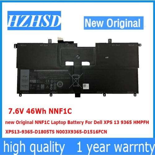 7.6V 46Wh NNF1C new Original NNF1C Laptop Battery For Dell XPS 13 9365 HMPFH XPS13-9365-D1805TS N003X9365-D1516FCN