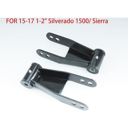 FOR 2015-17 Chevy Silverado 6 Lug 1500 2" Lower Lowering Shackles Kit Rear Drop Shackles Lowering Kit