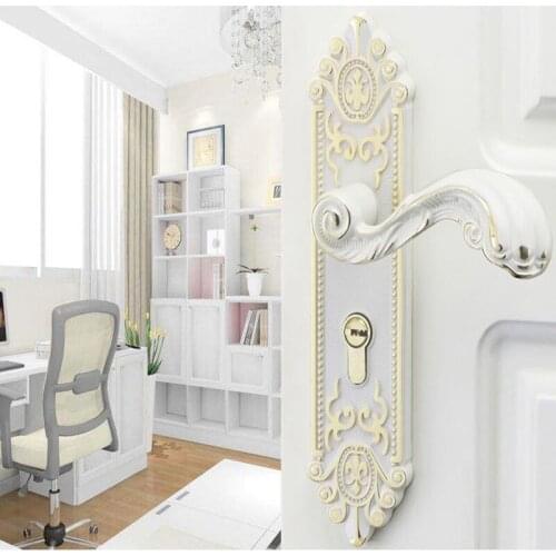 Ivory European style luxury bedroom household solid handle wood door lock