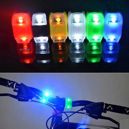 HOT Silicone Bike Bicycle Lights Waterproof Cycling Front Rear Rail Light Handlebar LED Flash Safety Warning Lamps with Battery