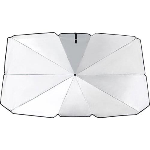 Car Front Window Sunshade Visor Auto Windshield Sunshade Sunblock Umbrella Car Sun Protection Visor White (S/L)