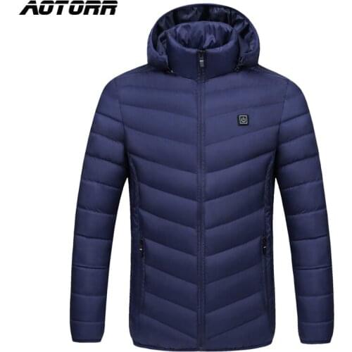 Heated Jackets Cotton Parka Warm Winter Men USB Electric Heating Hooded Jacket Thermal Coat Male Thick Outerwear Oversize 8XL