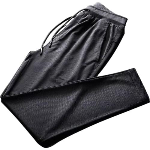 MenS Summer Casual Pants Fitness Pants Sports Pants Quick-Drying Breathable Ice Silk Pants Straight Pants Thin Section Hot Sale