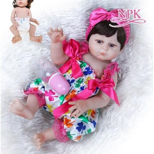 48CM soft slicone full body touch reborn baby doll girl bebe doll reborn Bath toy Anatomically Correct premie cuddly baby size