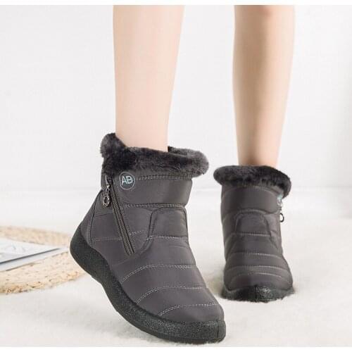 2021 New Women Boots Winter Snow Boots Waterproof Warm Plush Ankle Boots For Women Winter Boots Shoes Woman Booties Female 43 44