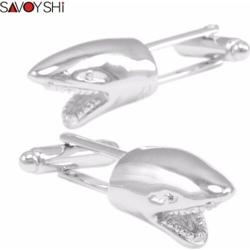SAVOYSHI Novelty Shark Modeling Cufflinks for Mens Shirt Cuff Accessories High Quality Animal Cuff links Fashion Brand Jewelry