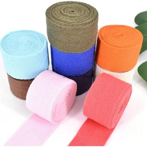 New 40MM(4cm) Width 100% Cotton Belt Strong Herringbone Tape Package Cotton Ribbon For Handmade Diy Cloth Accessories 34 Colours