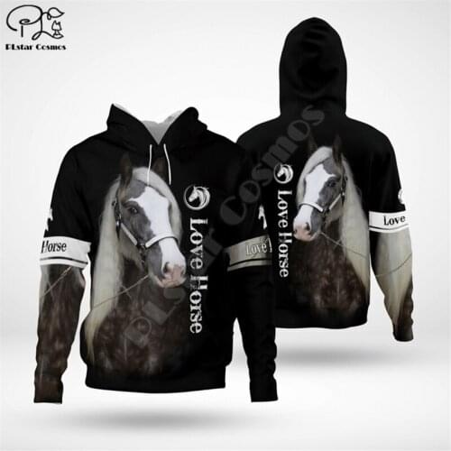 PLstar Cosmos Newest Beautiful Horse 3D Print Hoodies Casual Men/Women Zipper Hooded Funny Animal Unisex Brand Streetwear H5