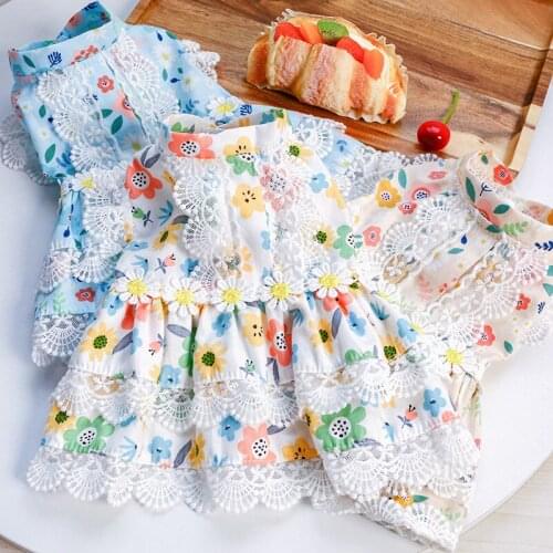 Dog Clothes Wonderful Summer Floral Dress For Small Dog Puppy Pet Cat Summer Pet Cute Costume Pet Clothes Dog Skirt