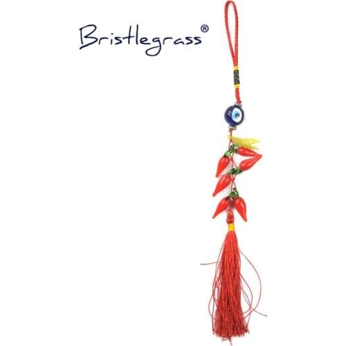 BRISTLEGRASS Turkish Blue Evil Eye Chili Tassel Amulets Lucky Charms Car Wall Hanging Pendants Pendulum Blessing Protection Gift
