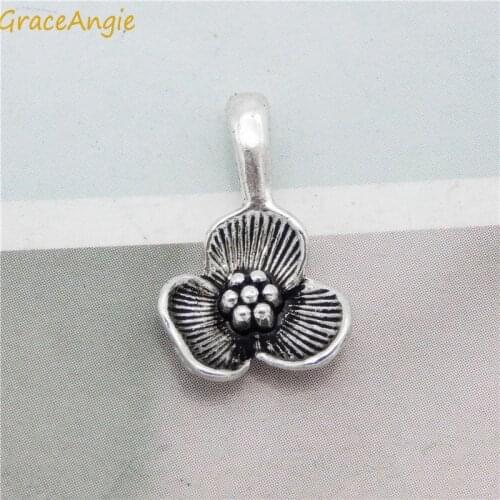 20pcs/lot Alloy Flowers Charms For Earrings Kawaii Flower Charms Pendants DIY Decoration Earrings 10*16mm Bohemia Gift