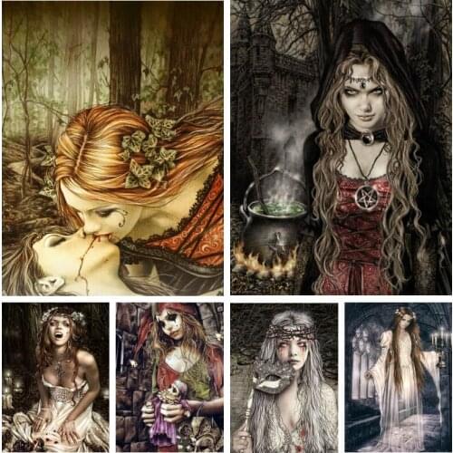 Full Square Drills Victoria Frances 5d Vampire Girl Diamond Painting Embroidery Art Cross Stitch Kit Poster For Home Wall Decor