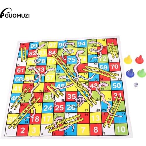 1Set Portable Flying Chess Board Family Board Game Snake Ladder Educational Kids Children Toys Interesting Board Game Set