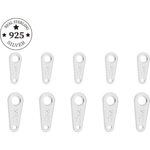 10pcs/lot 925 Sterling Silver Double-Hole Connection Piece Connectors For DIY Jewelry Making Findings Necklace Accessories