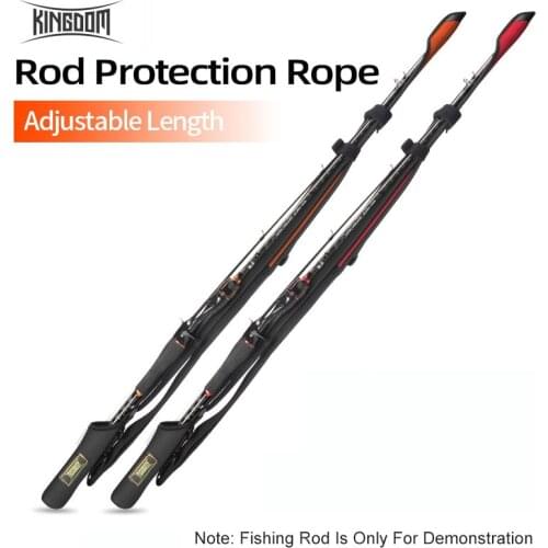 Top KINGDOM Rod Protection Rope 102cm-152cm Portable Adjustable Length For Spinning & Casting Rod Protection Storage Bag Tackles
