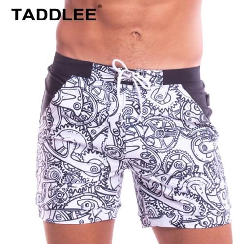Taddlee Brand Swimwear Men Swimming Boxer Briefs Bikini Sexy Swimsuits Bathing Suits Quick Drying Boardshorts Surf Trunks Pocket