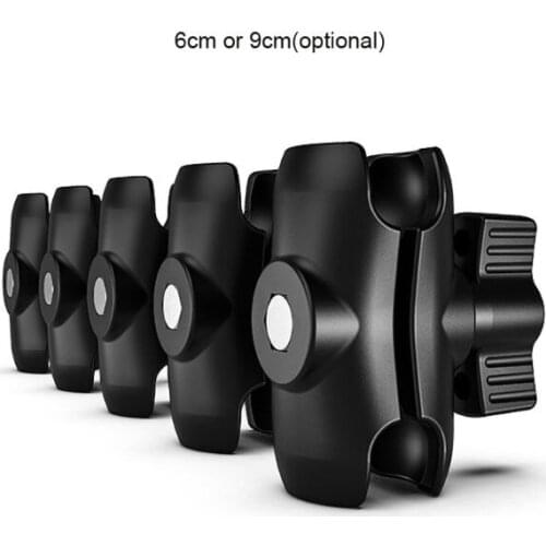 Universal 6cm 9cm Dual Socket 1inch Ball Head Extension Stick for Sport Camera Bicycle Motorcycle Holder Cellphone Mount