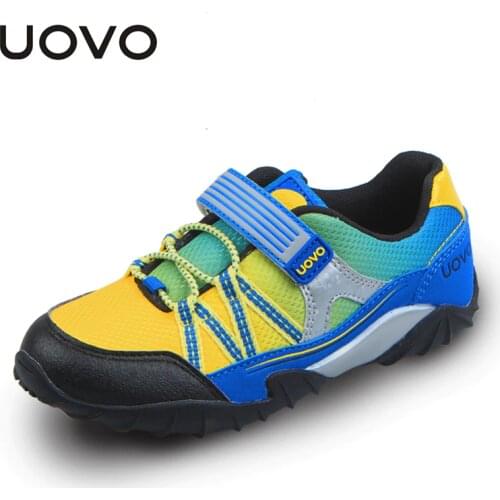 UOVO Spring Autumn Kids Shoes Sport Shoes Boys Running Shoes Hook And Loop Toddler Boy Shoes Breathable Casual Sneakers #26-35
