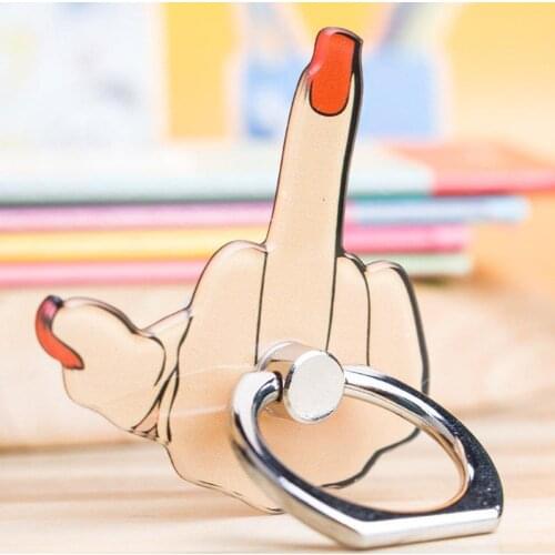 Funny Middle Finger Up Ring Rotating Grip Stand Holder Mount for iPhone Samsung Comfortable Grip Universal Grip Lightweight