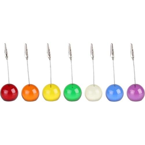 Lot 5pcs Color Ball Base Alligator Wire Photo Clips,Memo Clamps,Round Stand Table Place Card Holders,Wedding Favor,Party Deco