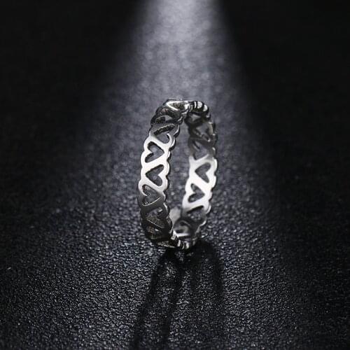 DOTIFI 316L Stainless Steel Rings For Women Heart Engagement Wedding Ring Jewelry