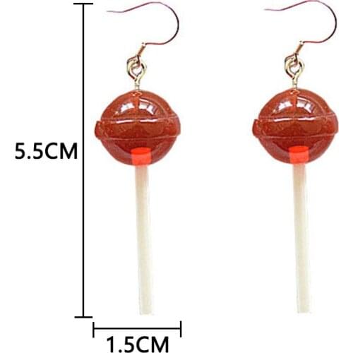Earring For Women Resin Lollipop Drop Earrings Children Jewelry Custom Made Handmade Cute Girls Cotton Candy Gift