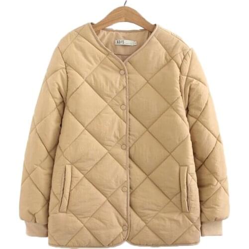 Womens Winter Coat XL Large Size Cotton Padded New Autumn Winter Single-Breasted Jacket Thick Warm Parkas Coat Outerwear Tops