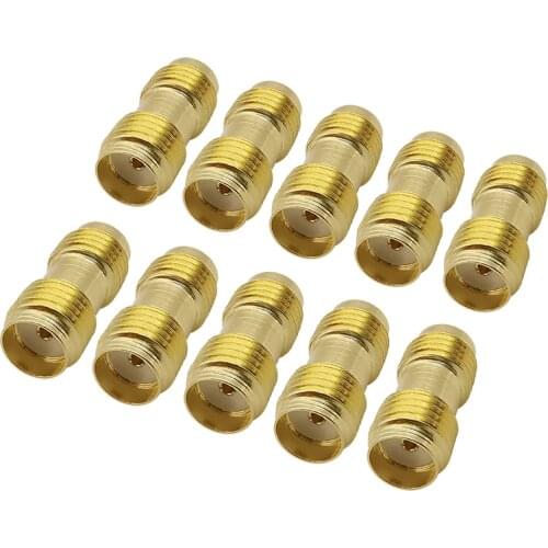 10Pcs/lot Brass SMA Female to SMA Female Jack WIFI Antenna Connector SMA Type Socket Straight Through RF Coaxial Adapter