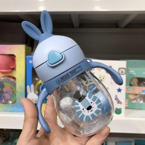 199 Free Shipping 2019 Explosion Children Sippy Cups ruan er duo Suction Cup Tritan Bunny Cup